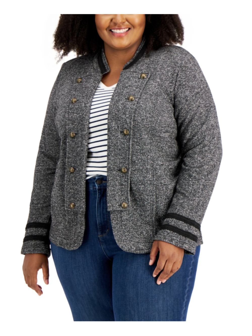 Tommy Hilfiger Plus Size 2X Military Style Soft Knit Sweater Jacket NWT
